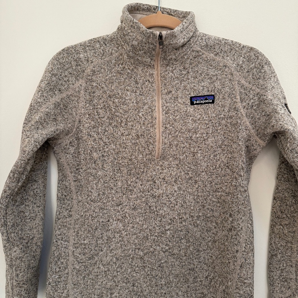 Women’s Patagonia Better Sweater Quarter Zip, Size Small, Heather Gray